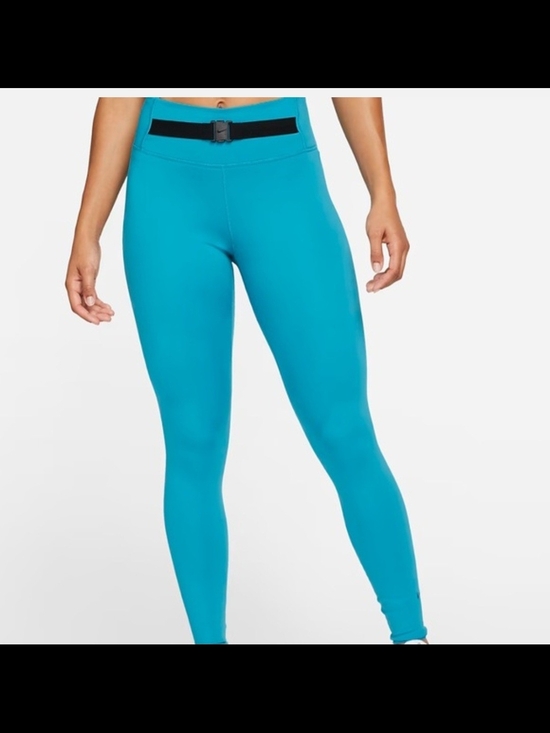 Nike Pants - Nike Dri-FIT One Luxe Buckle Mid-Rise Leggings in a Cyber Teal color